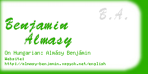 benjamin almasy business card